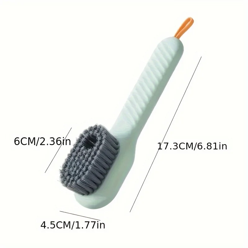 Liquid fill shoe brush laundry cleaning brush long handled laundry brush multifunctional laundry brush liquid shoe brush with handle flexible washing scrub soft bristles cleaning tools household