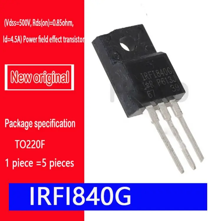5PCS IRFI840G original spot TO220F IRF1840G (Vdss=500V, Rds(on)=0.85ohm, Id=4.5A) Power field effect transistor