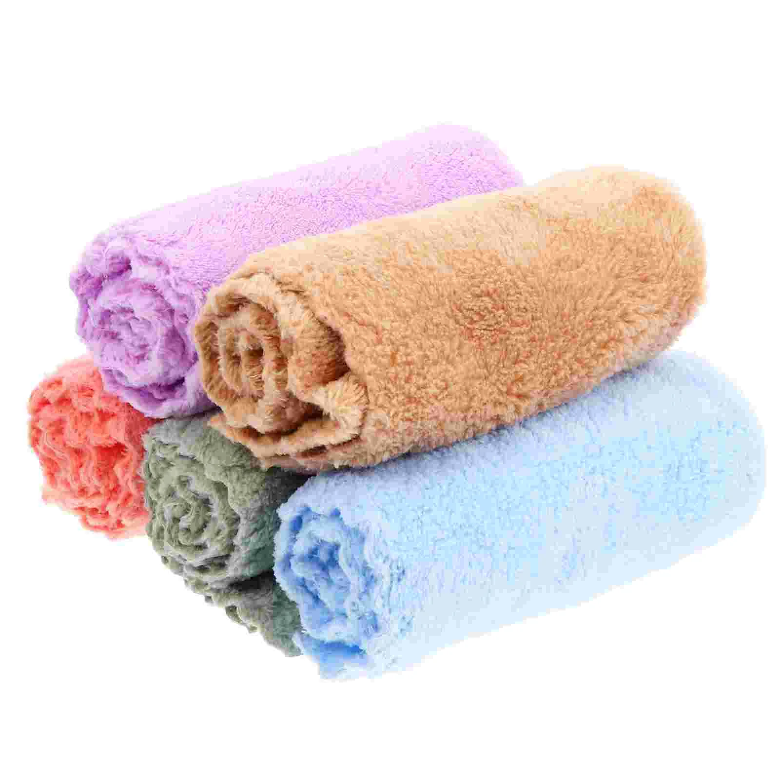 

10 Pcs Coral Fleece Towel Face Washing Bath for Baby Newborn Washcloth Towels Pearlescent Child