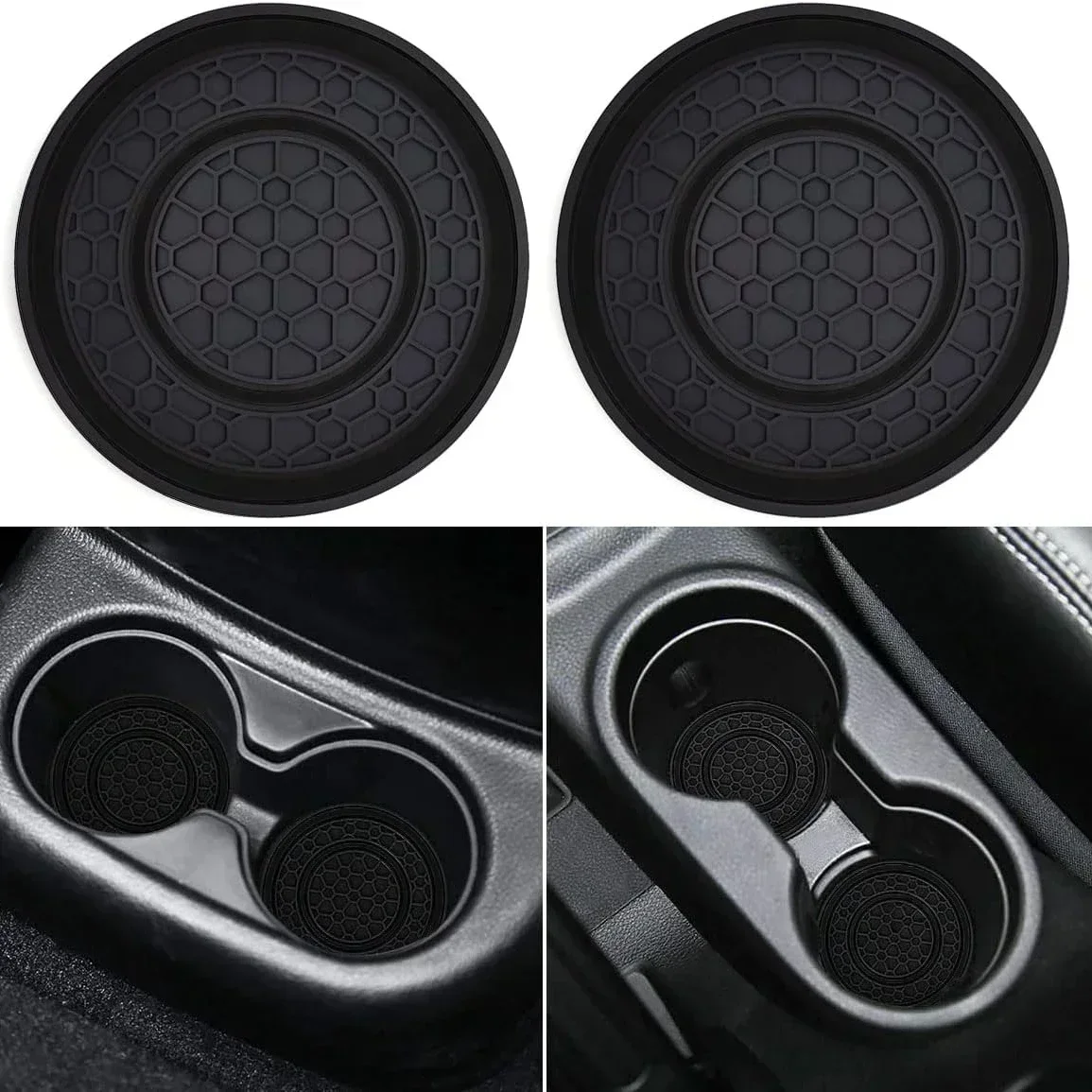 2X Car Coasters Waterproof Absorbent Non-Slip Pad Mat Cover Car Cup Coaster For Teen Drivers Daily Commute Road Trips