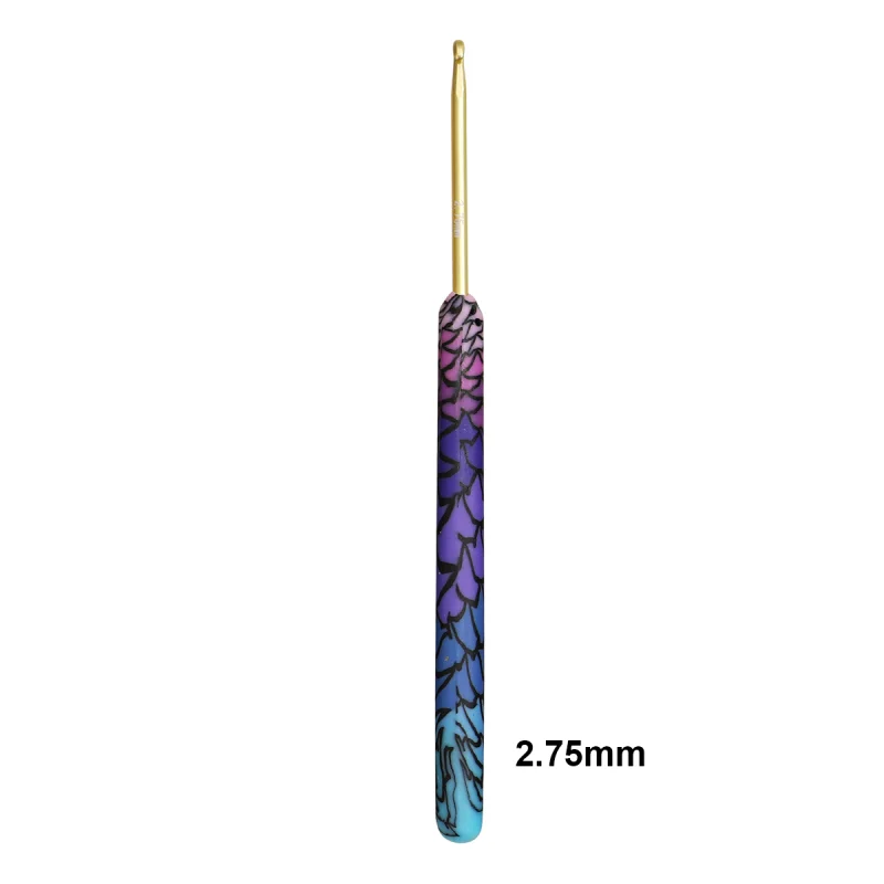 Hot 1 pcs Purple Mermaid Crochet Hook Aluminum Head DIY Handmade Craft Yarn Crochet Needle Crochet Supplies 2.25mm-8.0mm
