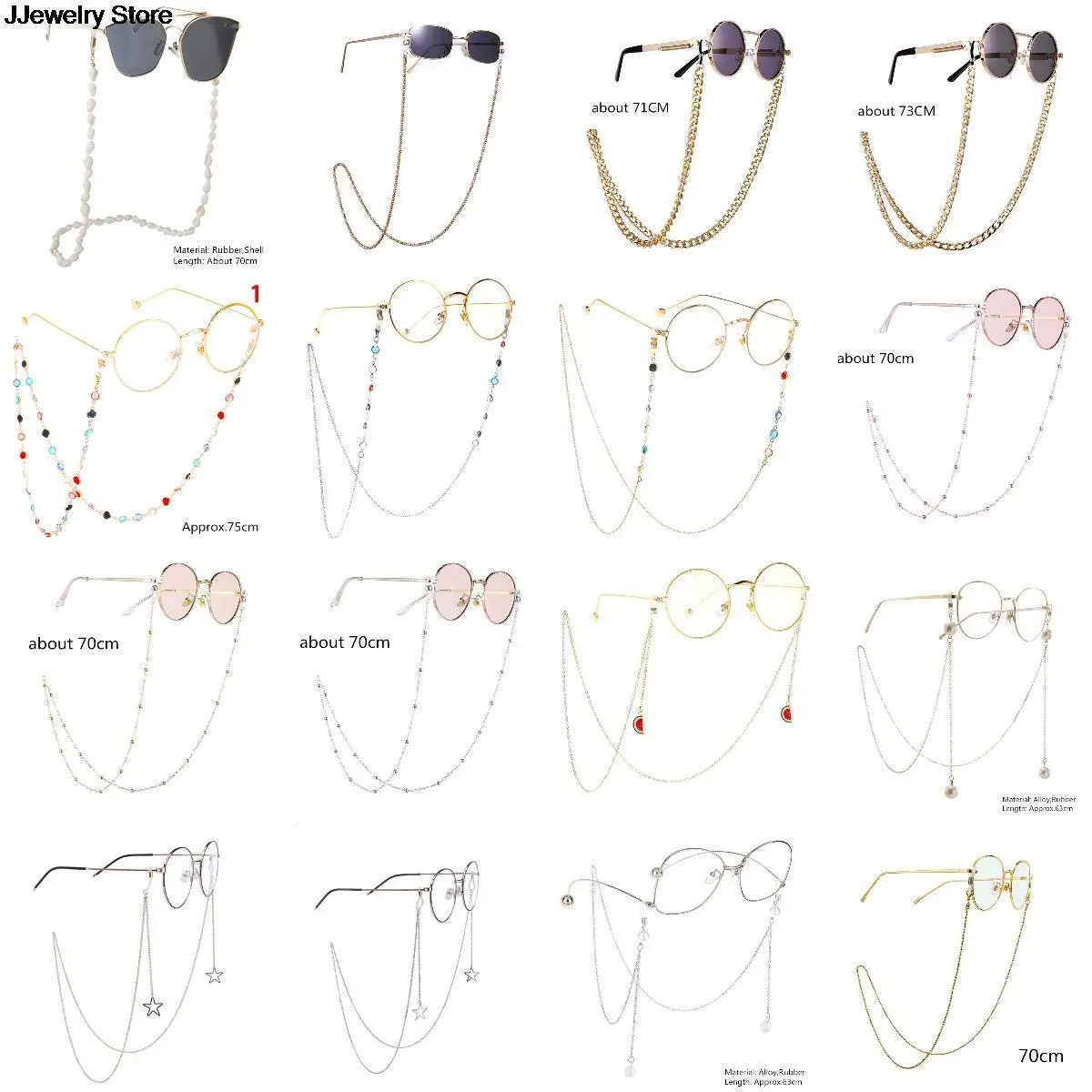 

1pc Eyeglass Strap Fashion Sunglasses Spectacles Holder Neck Cord Glasses Slip Metal Chain Reading Glasses Hanging Chain