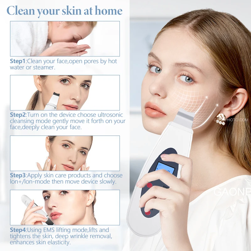 Ultrasonic Skin Deep Cleansing Machine Facial Acne Removal Facial Massage Keratin Blackhead Lifting Beauty Device