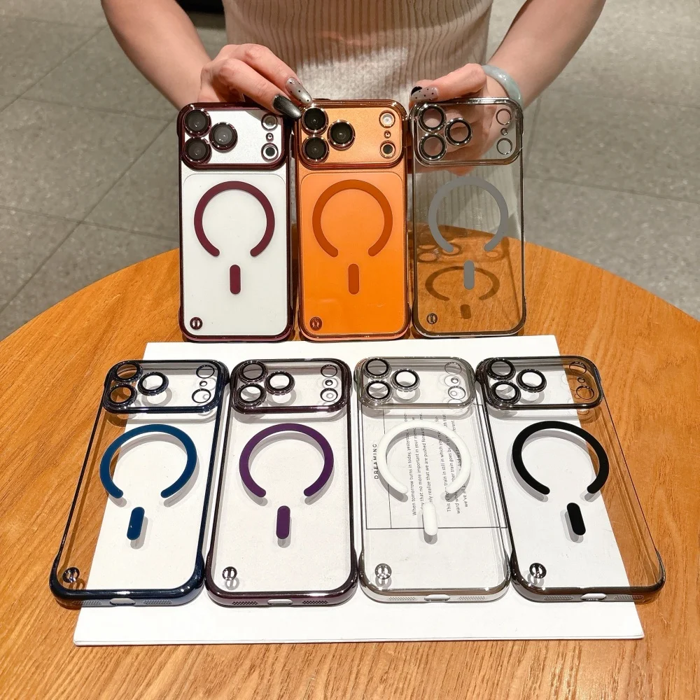 Sleek Frameless Magsafe-Compatible Thin Case with PC Plating Cover