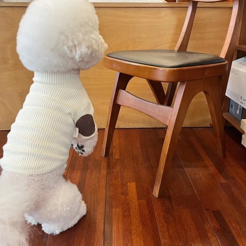 Fashion Pet Dog Bottoming Shirt Puppy Solid Color Clothes Winter Teddy Warm Two Legged Clothing Pet poodle Pullover Dog Jackets For Pet Clothes