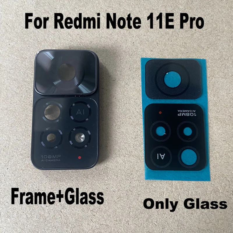 

Original New For Xiaomi Redmi Note 11e Pro 5G Back Camera Glass Rear Camera Glass Lens With Frame Holder Cover 4G Replacement