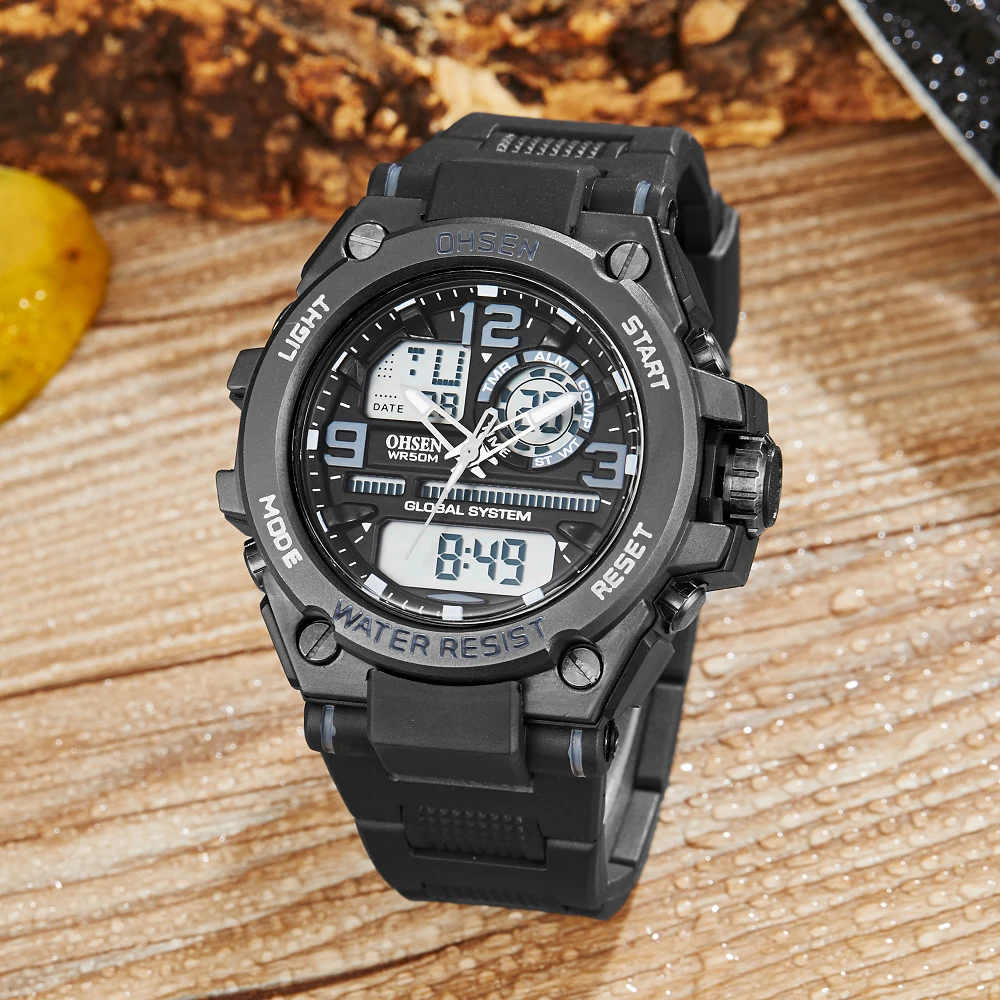 OHSEN Fashion Outdoor Sport Watch Men Multifunction Bar