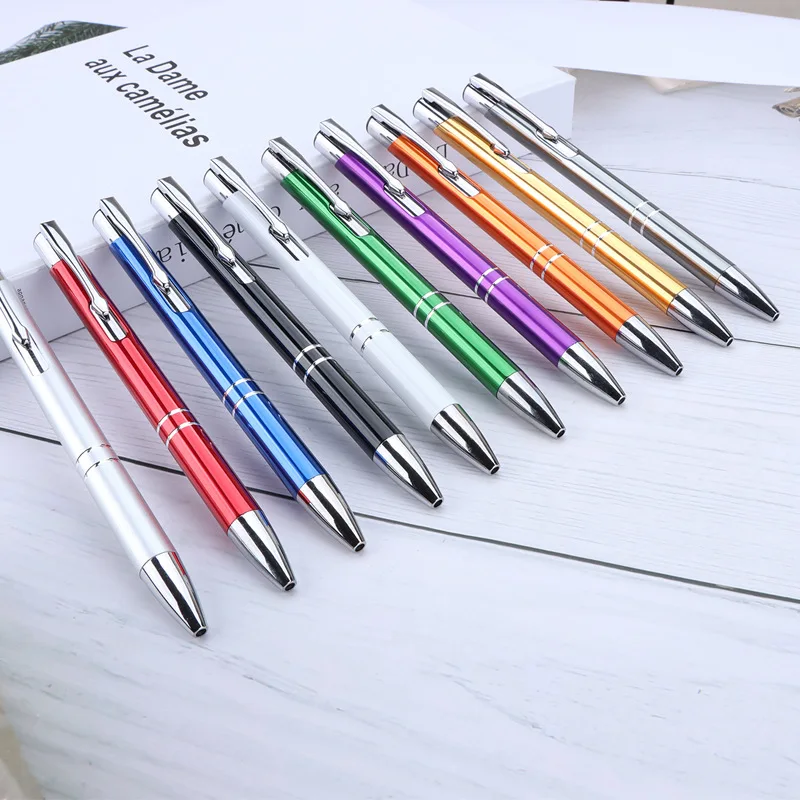 

20pcs 1pcs Metal Ballpoint Pens Push Creative Small Gifts for Students Advertising Pens Aluminum Shaft Pens