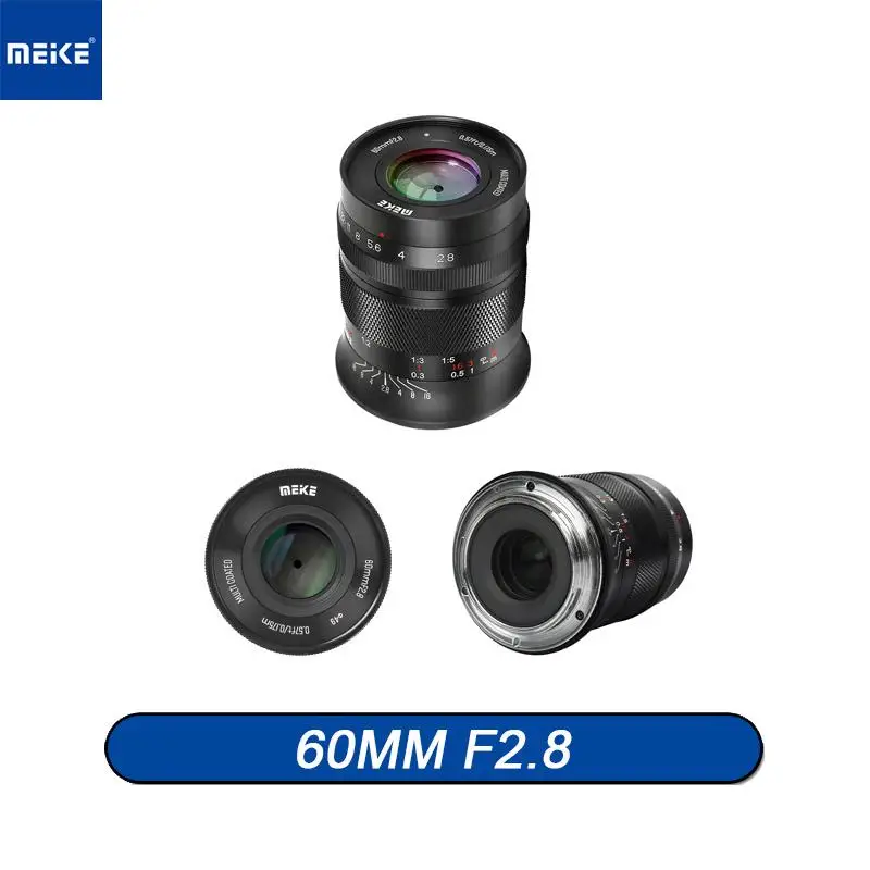 Meike 60Mm F2.8 1:1 Aps-C Obiettivo Macro Con Messa A Fuoco Manuale Per Sony E Fuji X Canon Ef-M/Rf M4/3