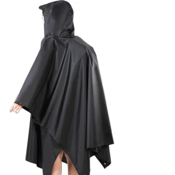 ​​Outdoor 3 in 1 Raincoat with Hooded Sleeves​​ Waterproof Rain Poncho for Motorcycle Camping Hiking Rainwear Canopies Pad