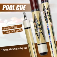 North American Maple Pool Cue 13mm Multi Layer Tip Billiards Stick Beginners Intermediate Players 9-Ball American Pool Training