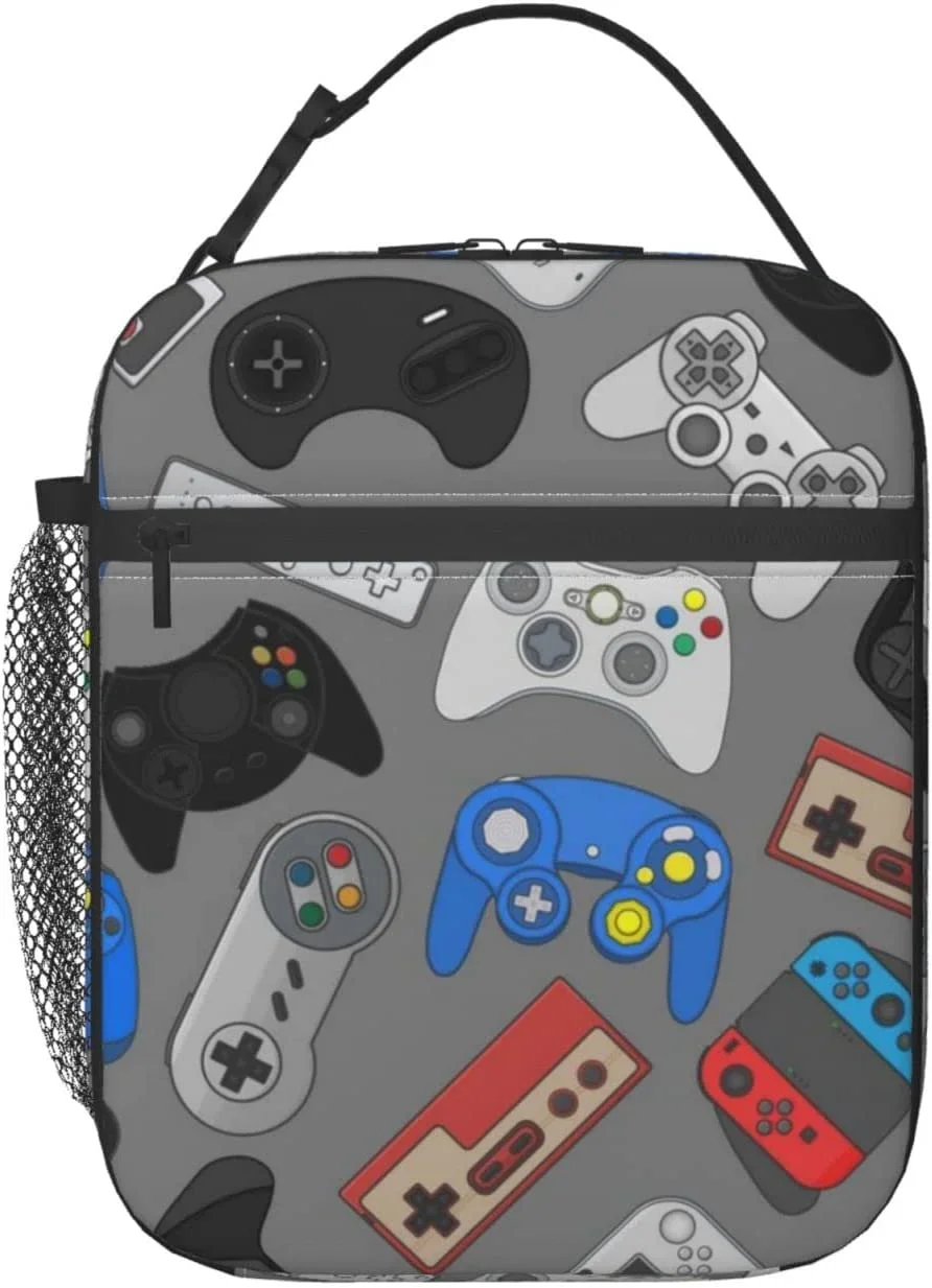 Video Game Controller Lunch Box Insulated Lunch Bag for Women Men Thermal Bento Box Adult
