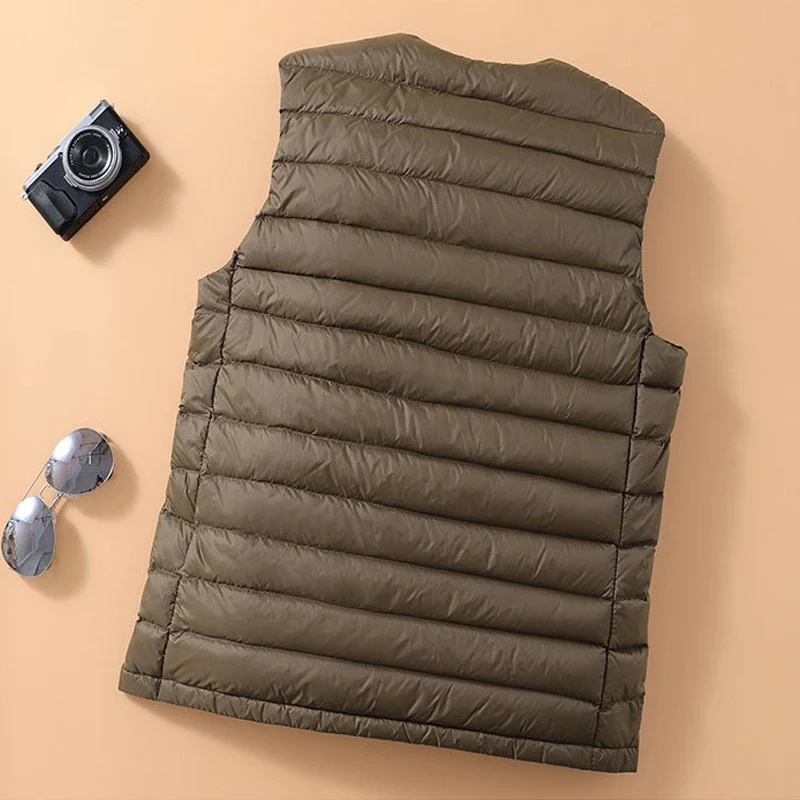 Men Down Vests Portable White Duck Down Vest Coat Ultra Light Sleeveless Jackets Autumn Winter Fashion Puffer Waistcoat