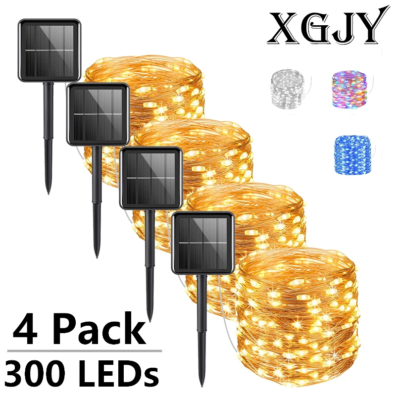 4 Pack Led Solar Fairy Light Outdoor 22/32M Festone Led Impermeabile Ghirlanda String Lights Christmas Party Garden Lampada Solare Decor