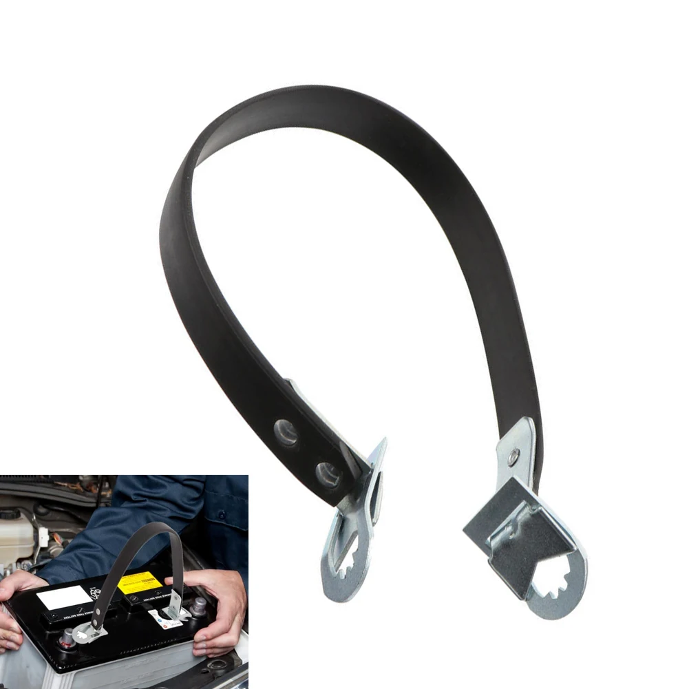 

14" Car Battery Carrier Carry Strap Black Metal Heavy Duty Side Lift Strap Battery Mounting Bracket Battery Handling And Lifting