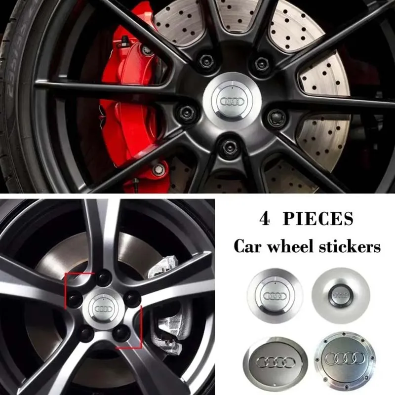 4Pcs Car Rim Cover Wheel Hub Caps for Audi A3 A4 A5 A6 S6 S8 TT A8 Quattro