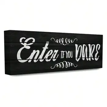 Home Decor Enter If You Dare Spooky Typography Wall Art 1