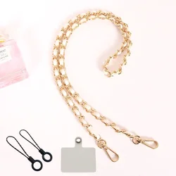 Universal Crossbody Phone Charm with Adjustable PU Leather Strap and Metal Chain (04)