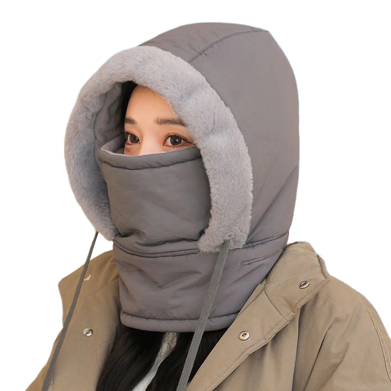 Unisex Down Cotton Women Men Balaclava Winter Hat Beanies Warmer Windproof Full Face Mask Caps Outdoor Bonnets Thickened Scarves