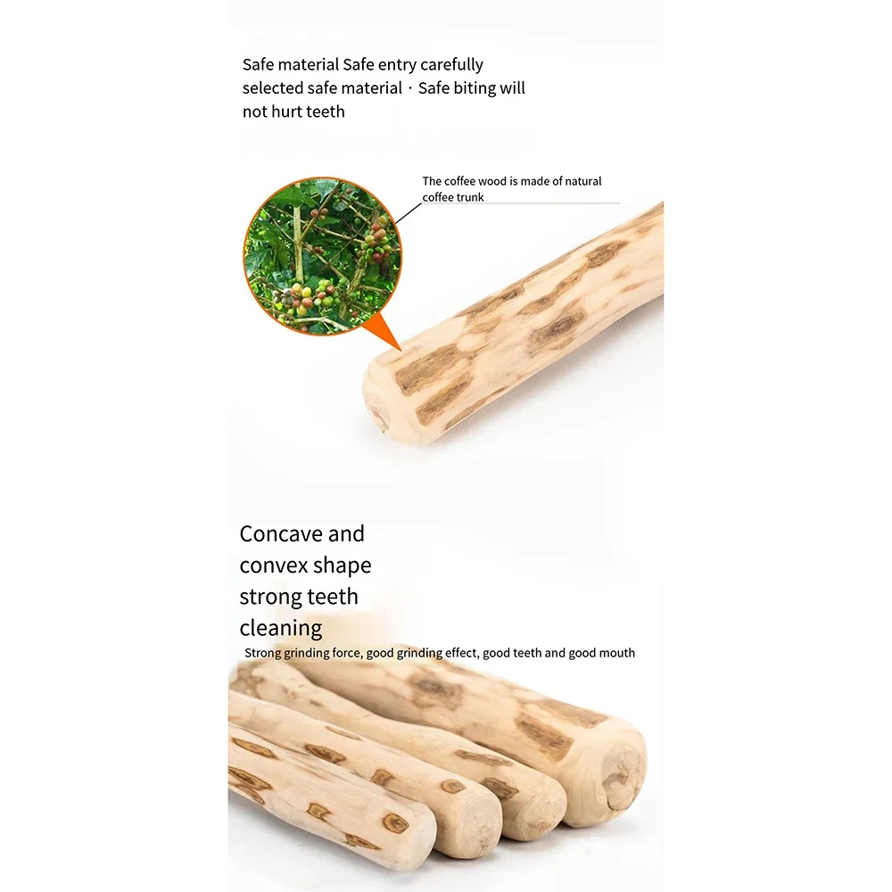 FZCSPEED Coffee Wooden Dog Chew Toy, Dog Wooden Chew Stick, for Tooth Pressure Relief, Pet Toys 4