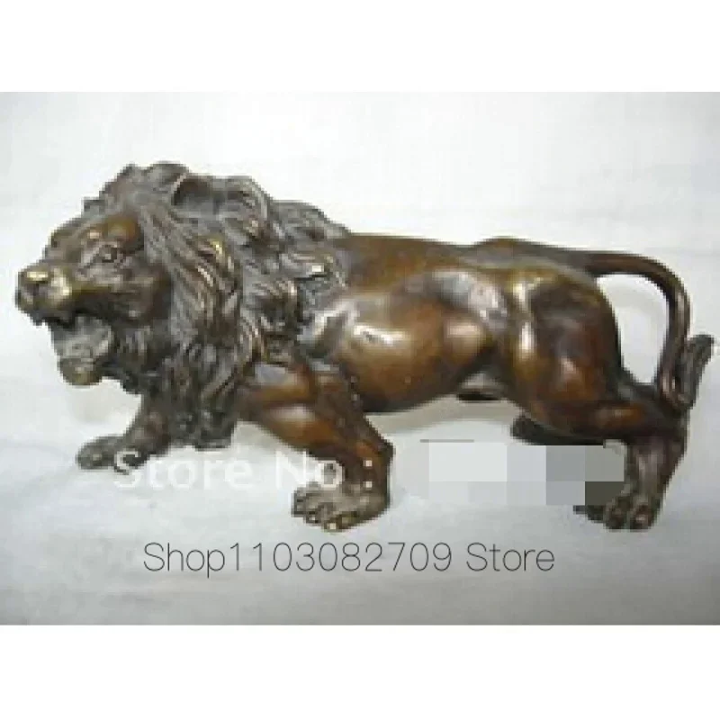 

Бесплатная доставка, изысканные коллекционные предметы, тибетская Бронзовая статуя льва