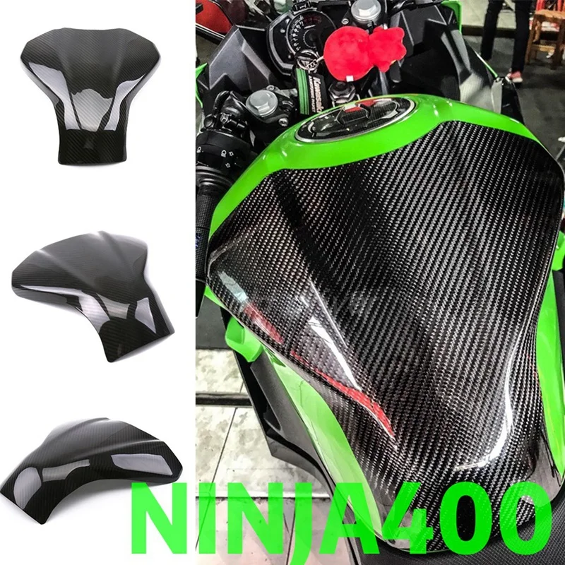 가와사키 NINJA400 2018 2019 용 탄소 섬유 오토바이 연료 탱크 커버 케이스, 가스 페어링 캡, 바디킷 쉘