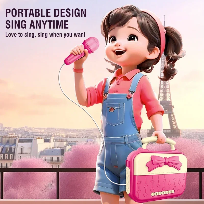Cute Cartoon Loudspeaker Box Wireless Musical Toys Portable Mini Karaoke Machine Toy for Girl Boys Kids New Year Christmas Gifts 5