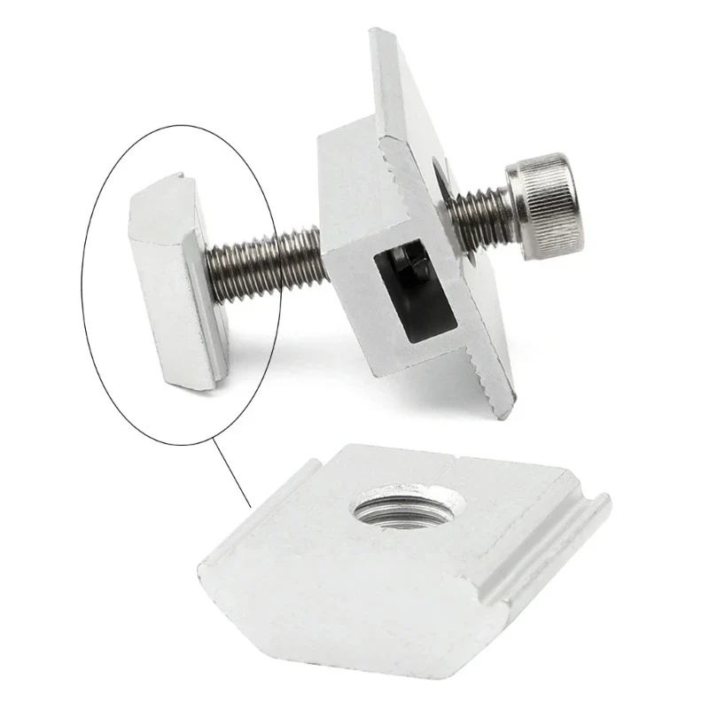 Solar Panel Mounting Set 30pcs 21.2mm 22.3mm 23.7mm Solar Panel Mounting Aluminum Alloy Bracket End Mid Clamp T-Blocks Square Nuts M8 T-Sliding Nut solar panel mounting set solar panel clips