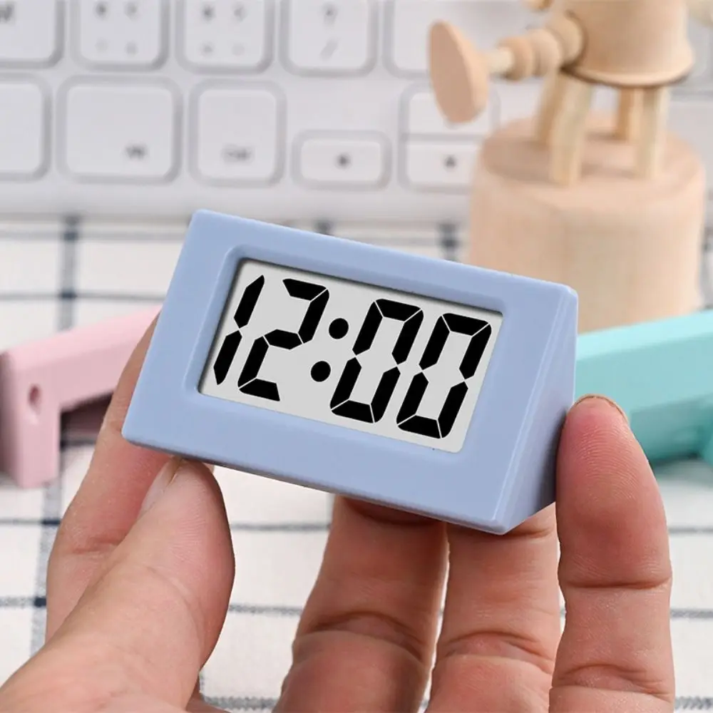 Portable Simple LED Digital Clock Mute Cute Mini Triangle Clock Time Display Desk Electronic Travel