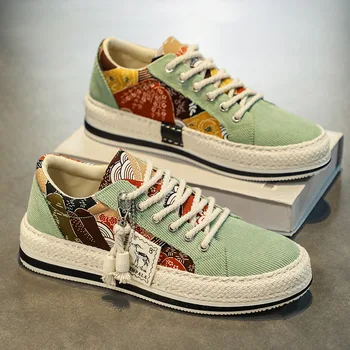 Trend Low-Top Canvas Shoes Mens Summer Fashion Trend Platform Sneakers Comfortable Breathable Casual Shoes Zapatos para hombres 1