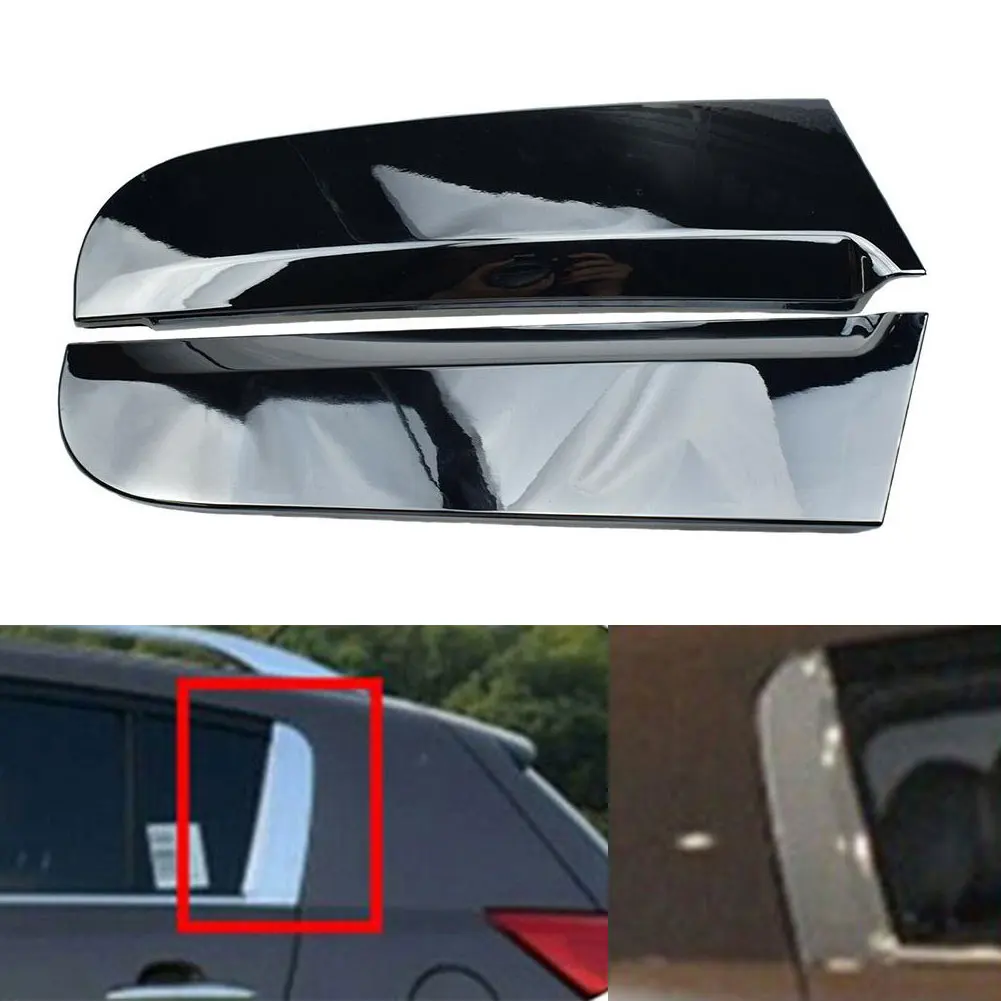 Car Rear Triangular Window Trim Cover Door Belt Chrome C Pillar Cover
