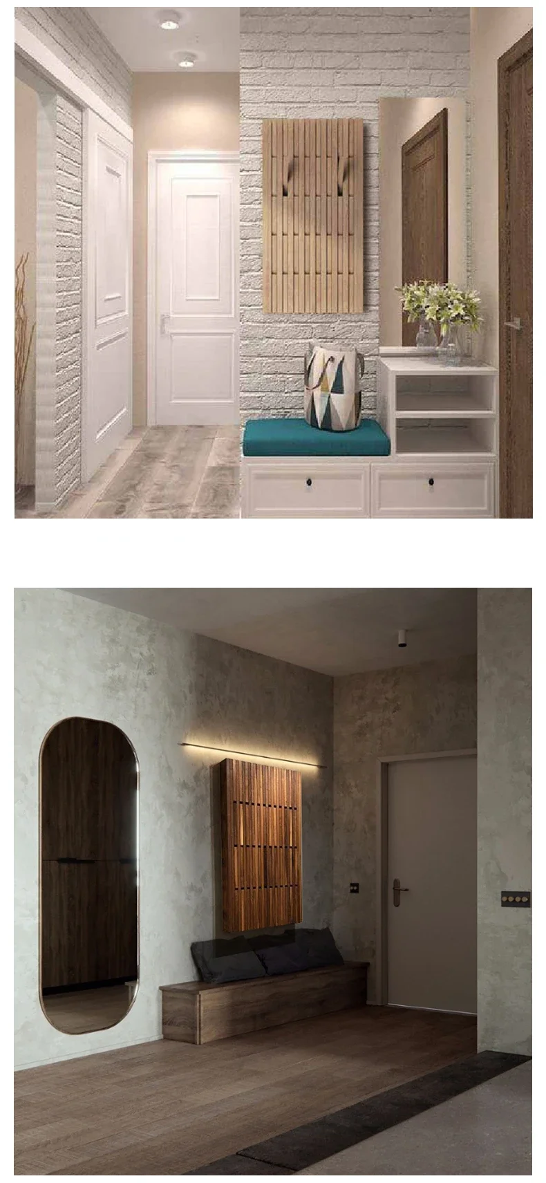 Description Picture 6 of itemLarge Wall Coat Rack Wood Closet Set for Clothes Racks Hanger Shelf Piano Keys Wall Hanger Organizer Dressing Rooms Furniture