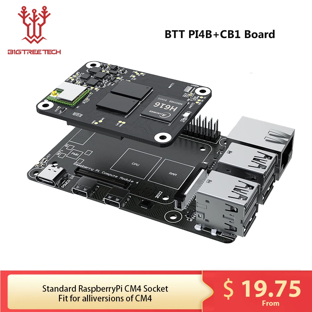 Adaptador bt Cb1 Skr Mini e3 V3.0 Octopus Pro Klipper Peças de Impressora 3d Raspberry pi 3b Voron Bigtreetech-pi4b
