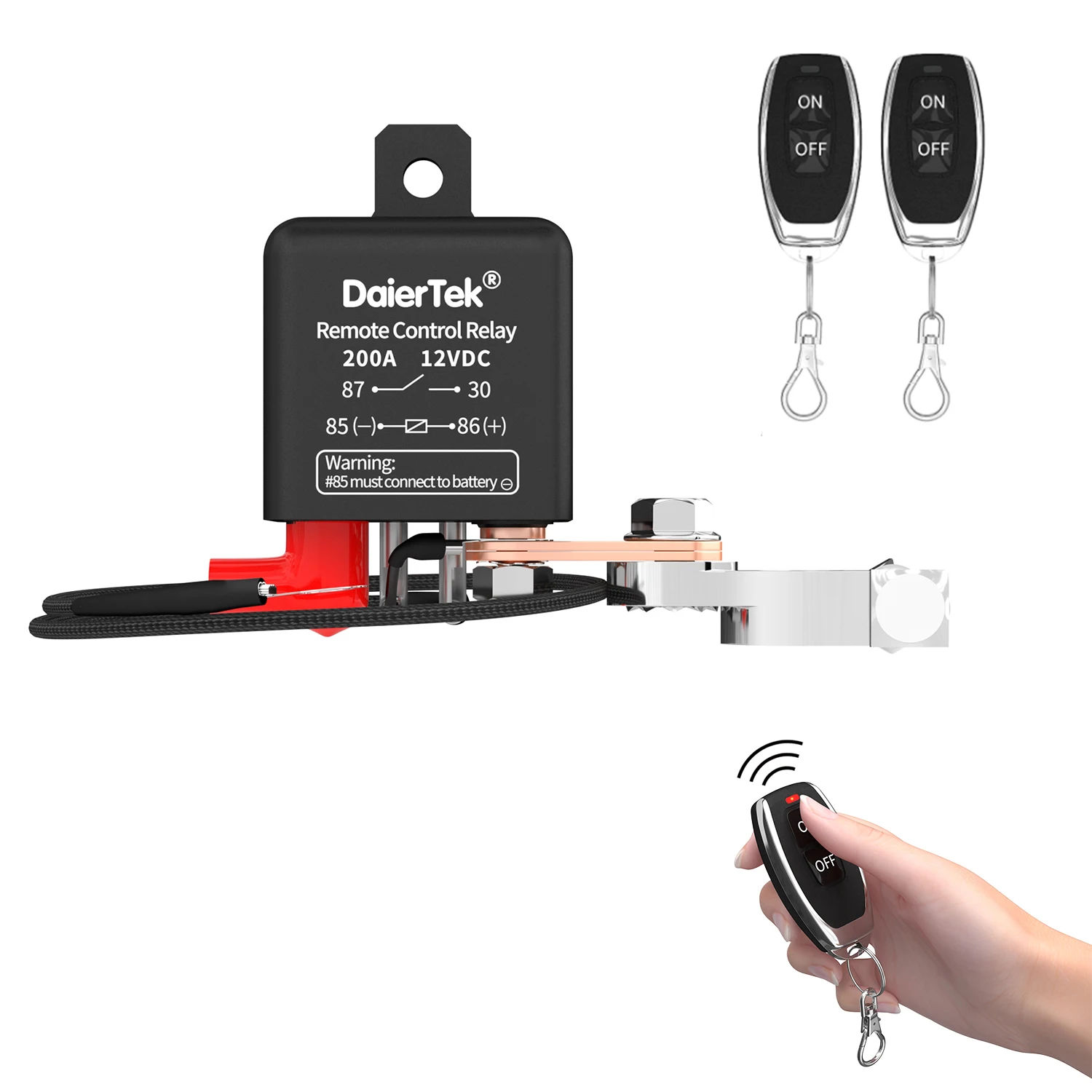 Remote Battery Disconnect Switch 12V 200A Car Kill Switch AntiTheft