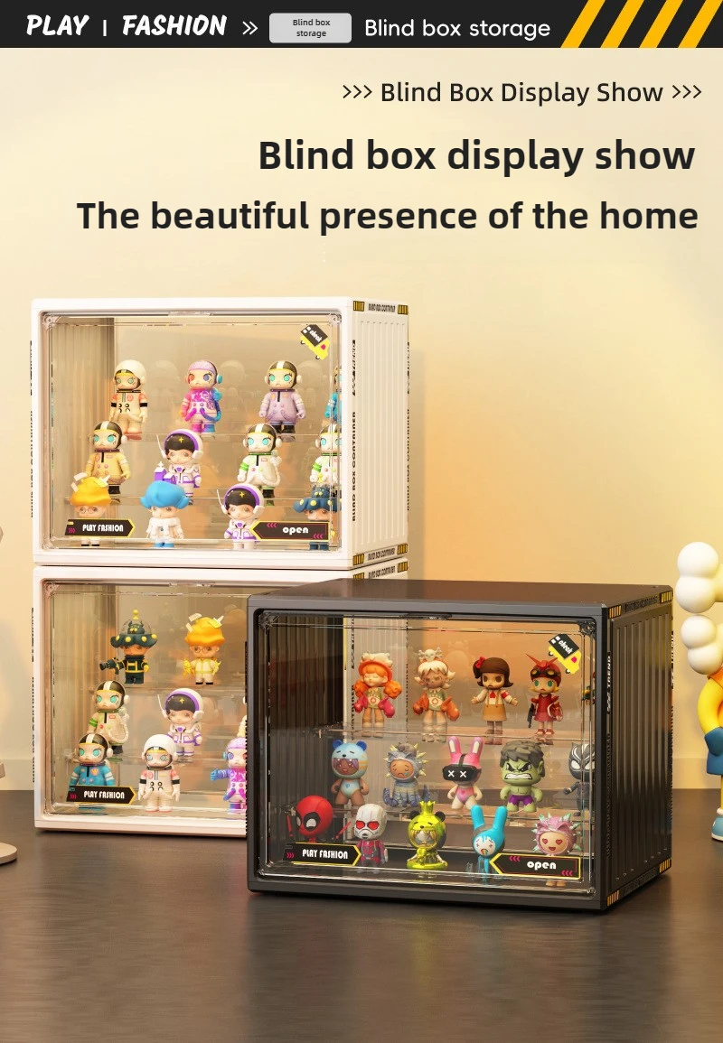 Acrylic display case Pop Mart 3-Tier Dustproof Step Shelf Anime Cars Action Figures & Jewelry Organizer