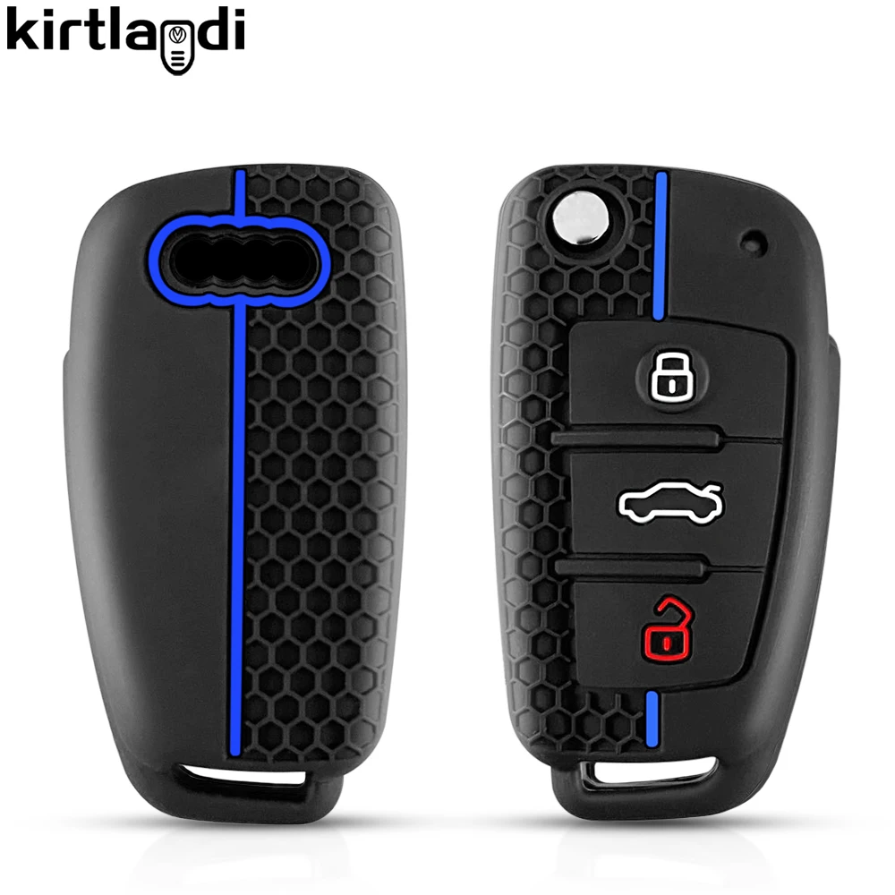 Silicone Key Cover for Audi - Premium Auto Remote Holder with 3-Button Protection