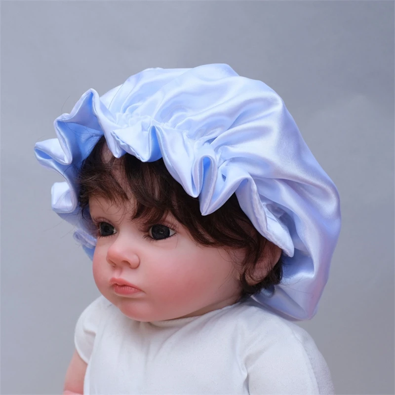 Baby Accessories cute	 New Baby Silky Satin Bonnet Double Layer Adjustable Sleep Cap Girl Night Turban Children Solid Color Cute Hat Fashion Baby Cap Baby Accessories cute	