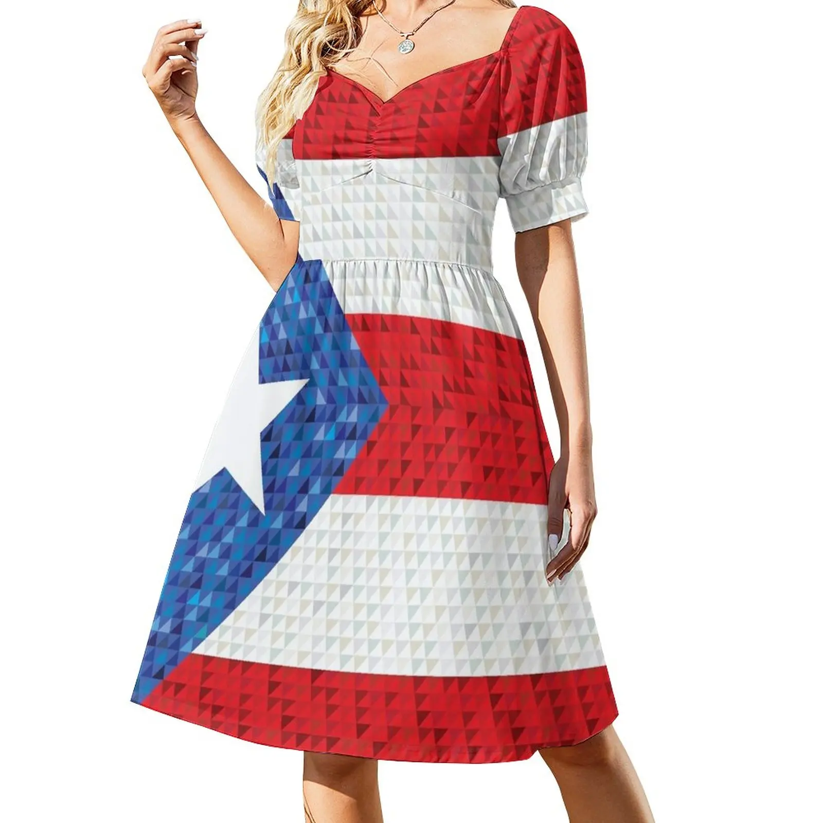Vestido con la bandera de Puerto Rico, vestido de verano para mujer, vestido de fiesta de lujo para mujer