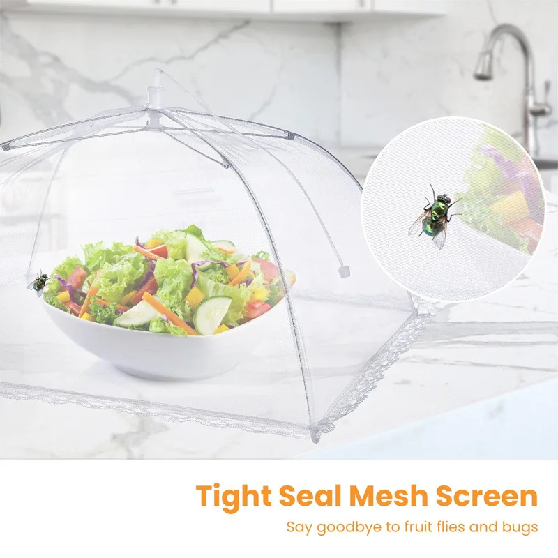 Food Covers Mesh Supplies Foldable Kitchen Anti Fly Mosquito Food Cover Picnic Protect Vegetable Fruit Breathable Cover Kitchen food cover