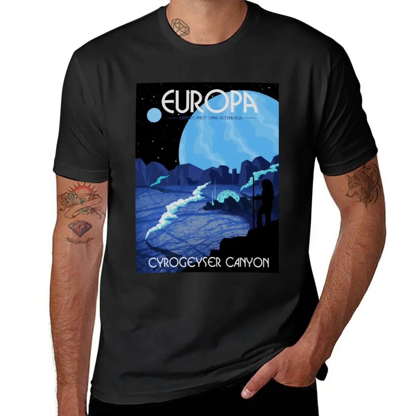Europa Tourism Poster T-Shirt Summer Top Plus Size Top Abbigliamento Estivo Camicie Da Allenamento Per Uomo