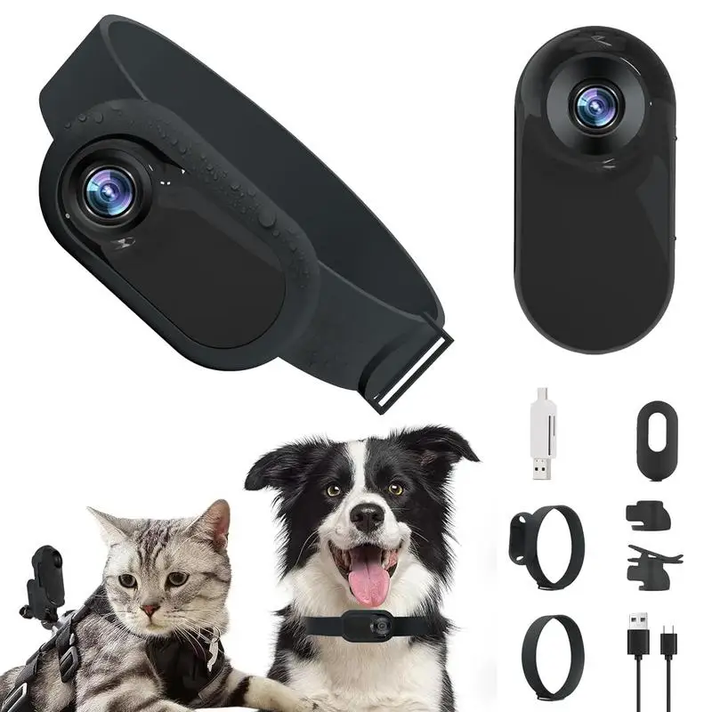 

Dog Tracker Collar Cameras & Monitors With Video Records Portable Magnetic Thumb Camera For Pets And Kids Cycling Sports