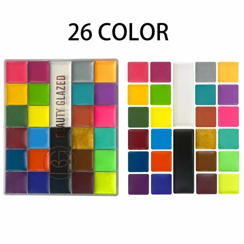 Facepaint Makeup Kit Safe 26 Color Face Painting Oil Palette Set  Multipurpose Makeup Palette For Art Theater Halloween Parties - AliExpress