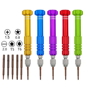 5in1 Aluminium Tournevis Kit De Réparation Tournevis Ensembles Outils D'ouverture de Téléphone Outils de Réparation De Téléphone Pour Iphone Huawei Xiaomi MI Montre