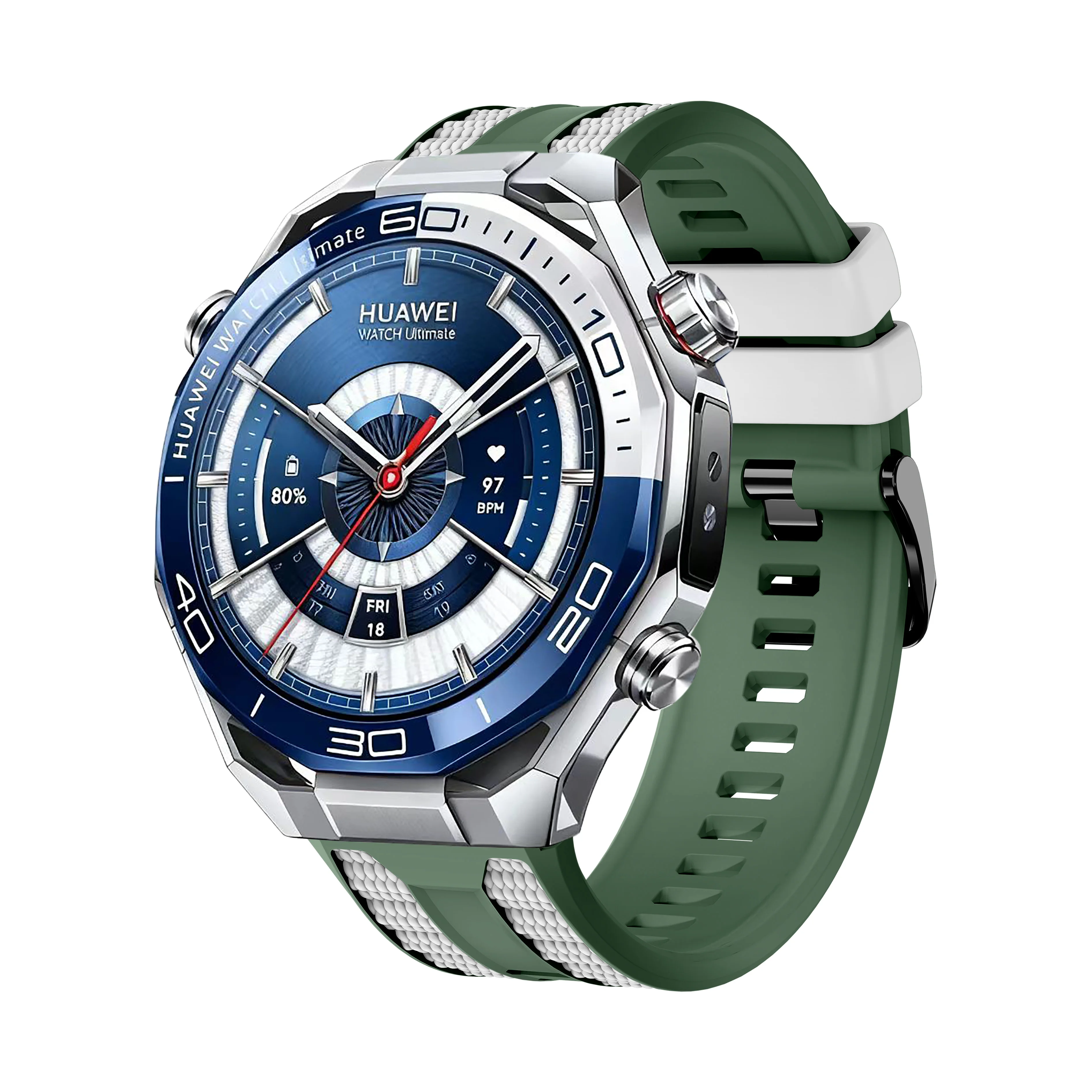 Dual-Color Breathable Silicone Watch Band - 22mm Soft Strap for Ultimate Comfort