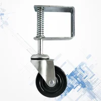 4 Inch Heavy Duty Rubber Mute Spring Loaded Gate Door Wheel Caster Spring Wheel Home Gate Door Roller Slider (Silver) 1