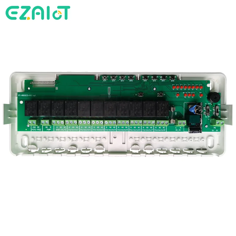 8 Hub Central Heating Controller For Water Heating System 8 Sub-Chamber Concentrator For Gas Boiler Wireless Thermostat Actuator