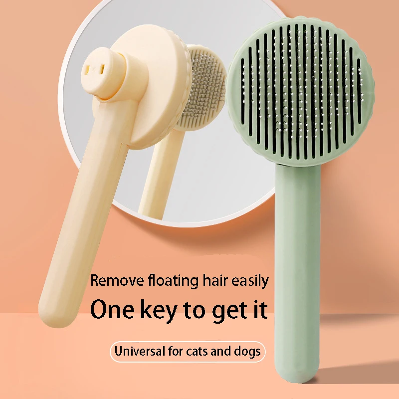 Pet Hair Removal Comb Cat Brush Self Cleaning Slicker Brush for Cats Dogs Hair Remover Scraper