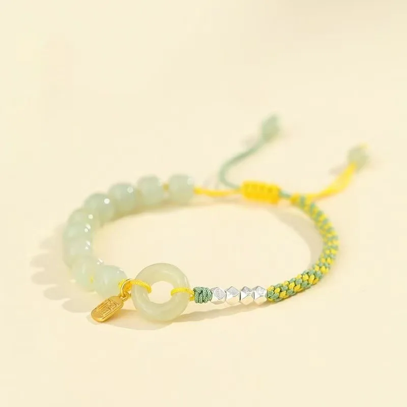 

Year-old Ping An Buckle Imitation Hetian Jade Girls' Bracelet Transfer Rope Birthday Gift