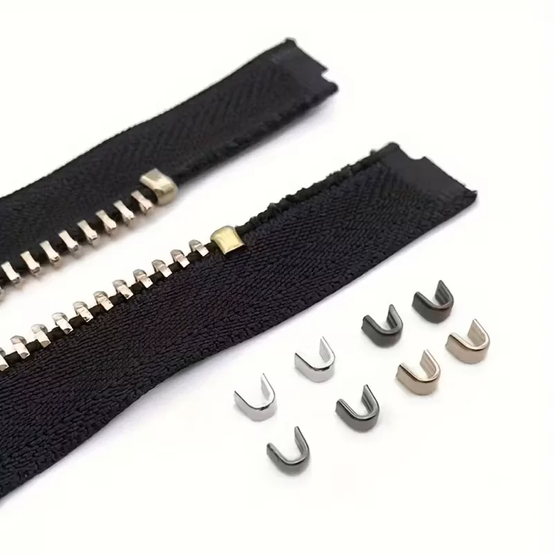 슬라이더 분리 방지를 위한 60개 5 U자형 지퍼 수리 액세서리, 의류 및 가방 잠금 장치에 적합, DIY 수리 키트
