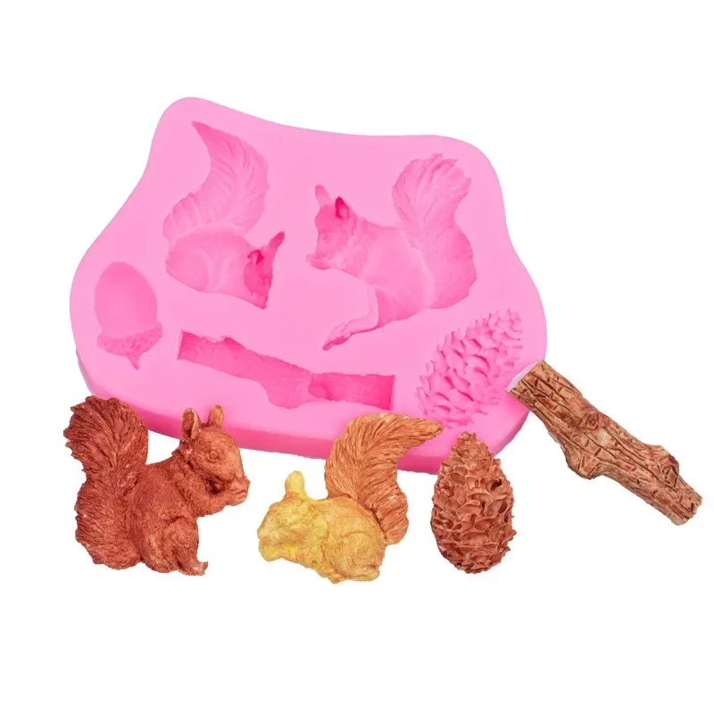 Squirrel Modeling Silicone Mold Kitchen DIY Cake Baking Decoration Fudge Cookie Tools Chocolate Mold Forest Animal Series Mould